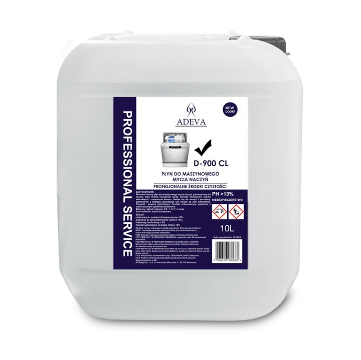 D 900 CL - Preparat do maszynowego mycia naczyń chlorowy 10L